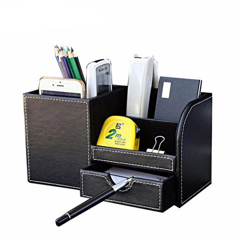 Colorful Leather Desk Organizer
